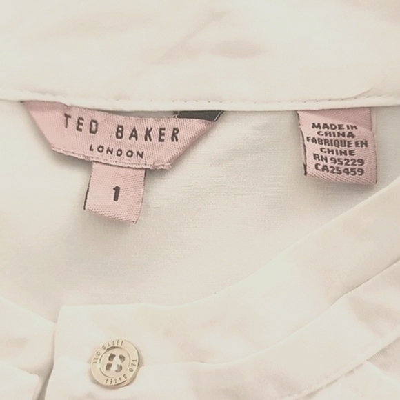 TED BAKER Raii Sleeveless Shirtdress 1 XS 4 White Cotton Dress Pleated Bib - Picture 11 of 15